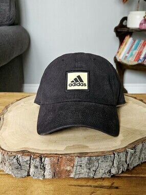 Adidas Originals Relaxed Patch Strapback Hat - Black / Gold Hardware